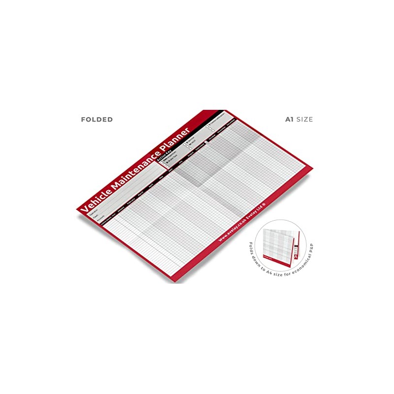 Evelay A1 Wall Planner HGV PSV MOT Vehicle Maintenance Size