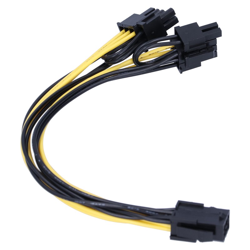 5Pcs Power Supply Cable 6Pin to Dual 8pin 6+2 GPU