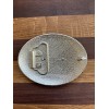 Unknown Western Gold Solid Metal Oval Belt Buckle with 2