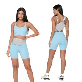 Fanny Belt Bag Waist Pack Crossbody Bags Bum Bag for Running Hiking Travel Workout Adjustable Strap for Women -grey