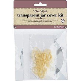 KitchenCraft Jam Pot Covers Set, 24 Wax Discs for Jam Jars with Covers and Labels, Tight Seal, 24 Uses Set