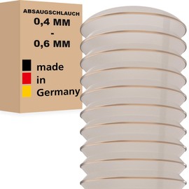 AWM Suction Hose PU Transparent 0.4/0.6 mm Extraction System Spiral Hose Flame Retardant Flex Hose - Sold by the Metre (180 mm, Wall Thickness: 0.4 mm)