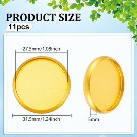 BENECREAT 11Pcs Aluminium Alloy Planner Disc, 1.25 Inch Gold Binding Disc, Solid Discbound Disc for DIY Notebooks Planner Scrapbooking, Expansion Discs Bookbing Supplies