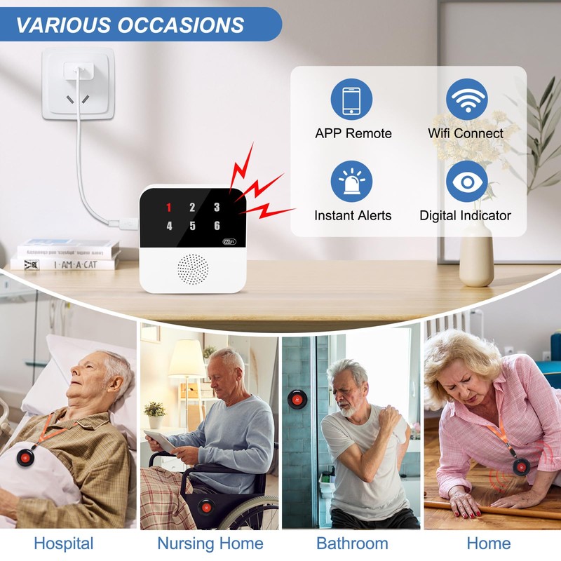 WiFi Caregiver Pager System Life Alert Systems for Seniors No
