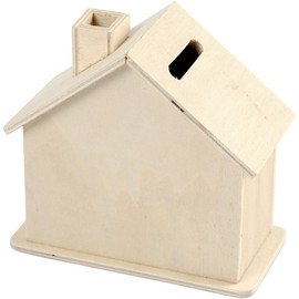 Money Box, size 10,1x10x5,4 cm, plywood, 1pc