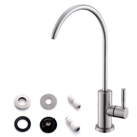 WEWE Drinking Water Faucet for Kitchen Sink, Kitchen Water Filter Faucet Stainless Steel for Reverse Osmosis or Water Filtration System Beverage Non-Air Gap RO Faucet Brushed Nickel Finish