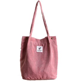 Funtlend Large Cord Bag for Women Corduroy Tote Bag Women Shoulder Handbags Totebag for School Shopping Work College Casual