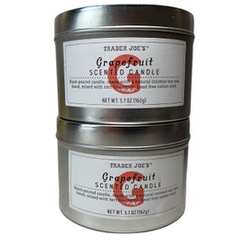 Trader Joe's Grapefruit Scented Candle (Pack of 2)