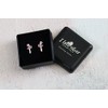Girls Pink Crystal Ballerina Sterling Silver Stud Earrings 12mm