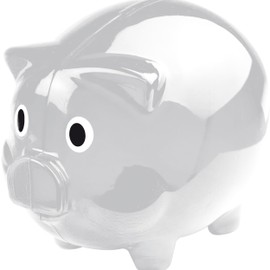 Large Transparent Plastic Piggy Bank Gift Idea Saving Money Box Moneybank Single or Double Set 12.5 x 10 x 10 cm Blue Red Green or Transparent (1, Transparent)