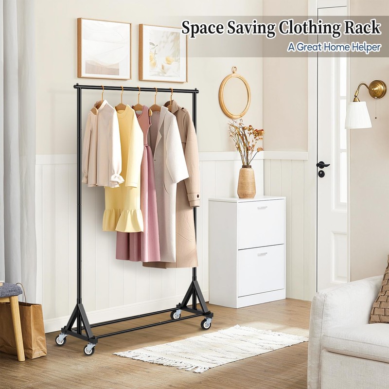 SLEEPING LAMB Heavy Duty Clothes Rack, Rolling Clothing Racks for