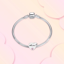 Annmors Sister Charms 925 Sterling Silver Pendant,Jewelry Beads Gifts for Women Bracelet&Necklace T207