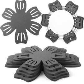 Nuogo 30 Pieces Pot and Pan Protectors, 5 Different Size, Max 16" D, Pan Protector Pads Pot Separators for Stacking, Anti Slip Non Woven Pan Dividers, Avoid Scratching or Marring When Stacking (Gray)