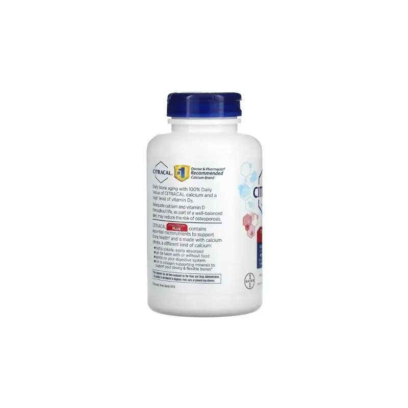 Calcio y Vitamina D3 Bayer Citracal Max con Zinc y
