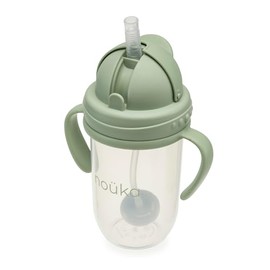 noüka nouka Weighted Straw Cup with Click Top Lid | Leak Proof and Easy Grip | Removable Handles | Moss