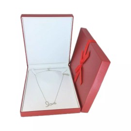 Novel Box Necklace Box Red Textured Leatherette Jewelry Gift Box Case Display