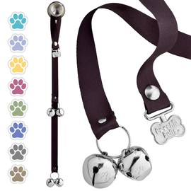 PoochieBells Dog Door Bells for Potty Training, Quick & Easy Puppy Potty Training Method Included, Handcrafted in USA with Loud, Paw-Safe Bells, Midnight Black