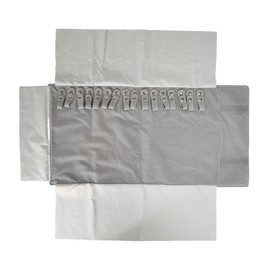 SCIKHEFT Premium Jewelry Roll Organizer for 16 Necklaces 55cm x 29cm Metal Snap & Velcro Closure - Ideal for Travel and Storage (Grey)