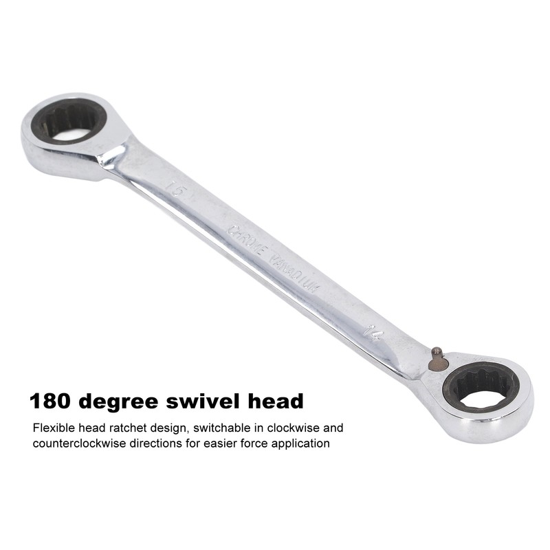 Double Ended Ring Wrench Universal Chrome Vanadium Steel 72 Tooth