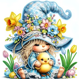 HEIBAGO 5D Special Shape Diamond Art Kits for Beginners, Cute Cartoon Diamond Painting Kits for Adults, Duck Crystal Rhinestones Diamond Painting for Home Wall Decoration Gift 12x12inch