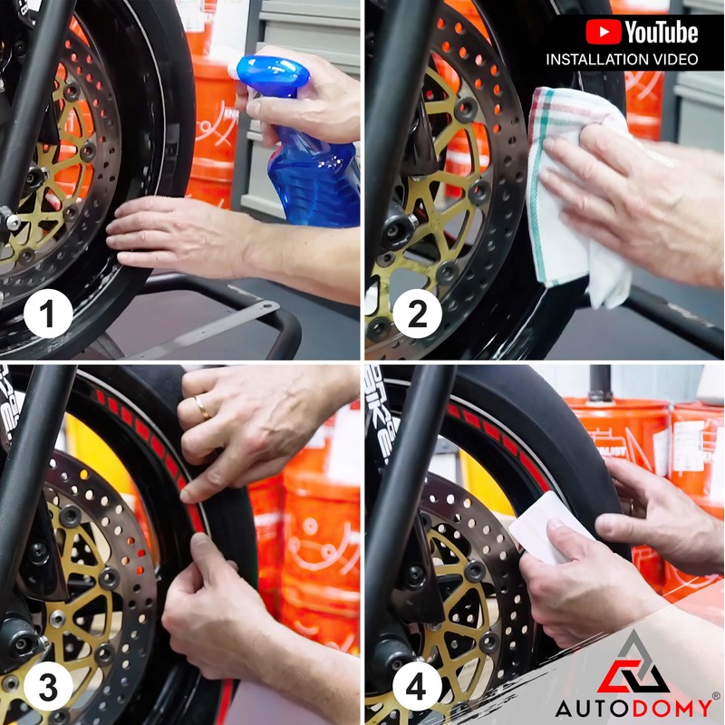 Autodomy Wheel Rim Sticker, Complete Set for 2 Wheels from