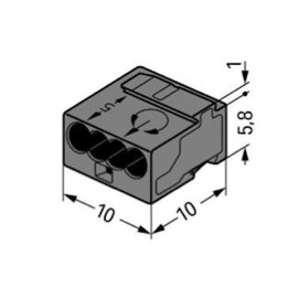 WAGO 243 Micro Junction Box Terminal Optional 4 and 8 Conductor Terminal (243-204, 10)