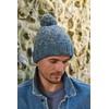 Pachamama Men Wool Beanie Bobble Hat Fleece Lined Handknitted Two