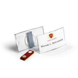 Durable Namensschild konvex (mit Magnet, 40 x 75 mm) Packung à 25 Stück, transparent, 812319