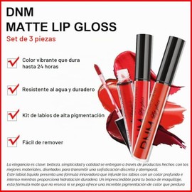 evpct 3 Piezas Lápiz Labial Líquido Mate Rojo Fuego Rubí Oscuro Mancha de Labios Conjuntos de Brillo Labial para Mujeres 24 Horas Lápiz Labial Mate Ro