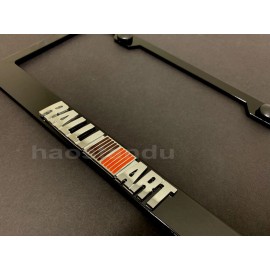 License Plate Frame Shop 1x RALLIART 3D Emblem BLACK Stainless License Plate Frame RUST FREE + Screw Cap