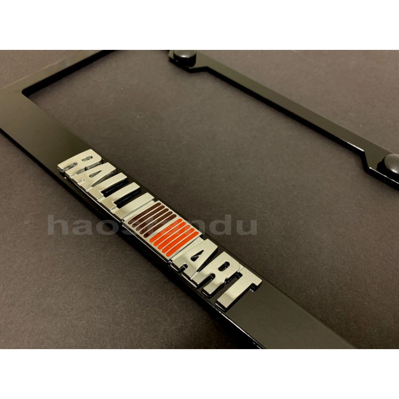 License Plate Frame Shop 1x RALLIART 3D Emblem BLACK Stainless