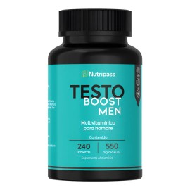 Testo Boost Men Nutripass 240 Tableta Multivitamínico Hombre Sin Sabor