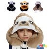 Kids Travel Pillows with Hood, Headrest for Airplane Car Train