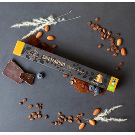 ‘San Marino’ Organic Italian Lungo for Nespresso | 100 Organic Aluminum Capsules | Eco-Friendly Medium Roast | 100% Nespresso Compatible Pods | Fairtrade