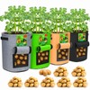 DiCandle 4 Pack 10 Gallon Potato Growing Bags with Flap,