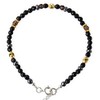 2PIECES so0508 Men's Anklet, Onyx Black, Stone
