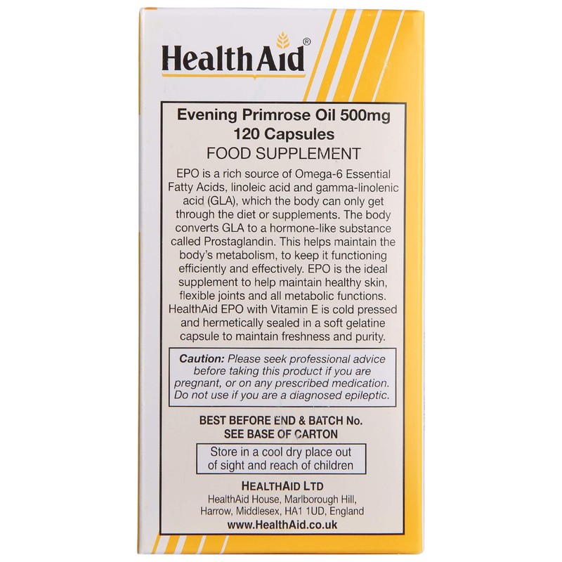 HealthAid Evening Primrose Oil 500 mg 120 Capsules