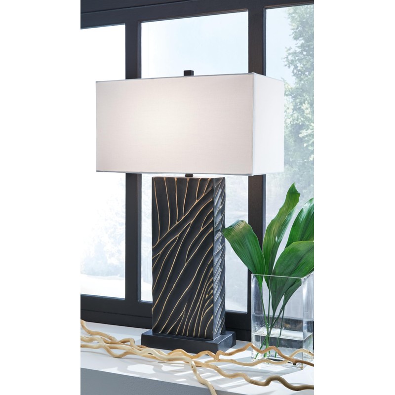 Signature Design by Ashley Bartlen Modern Polyresin Table Lamp with
