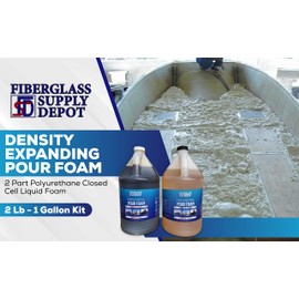 4 Lb. Density Expanding Pour Foam, 2 Part Polyurethane Closed Cell Liquid Foam for Boat and Dock Flotation, Soundproofing, Filling Voids, and Insulation (2 Gallon Kit)
