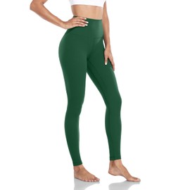 HeyNuts Workout Pro Full Length Yoga Leggings for Tall Women, Tummy Control Compression Athletic Yoga Pants 28'' Everglade Green XL(14)