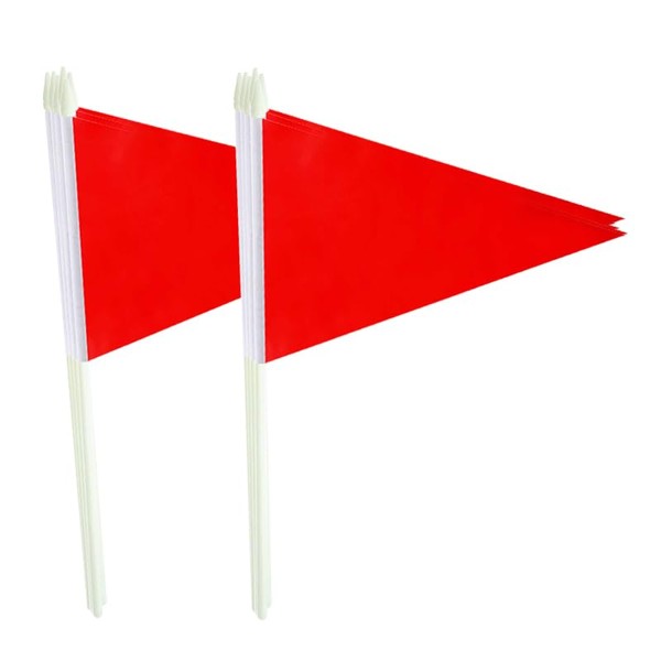 Lebei Lebei 12Pack Small Red Pennant Stick Flag Mini Triangle