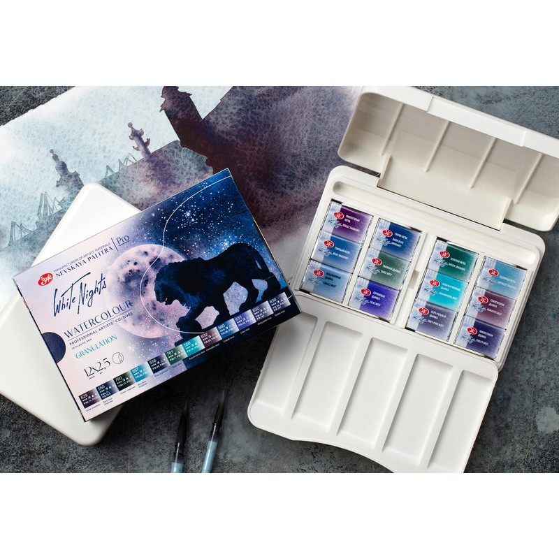 Honsell 80133 - White Nights "Granulation Set" Artist Watercolour Paints