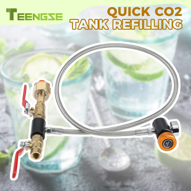 TEENGSE CGA320 G1/2 Co2 Cylinder Refill Adapter Hose, CO2 Refill