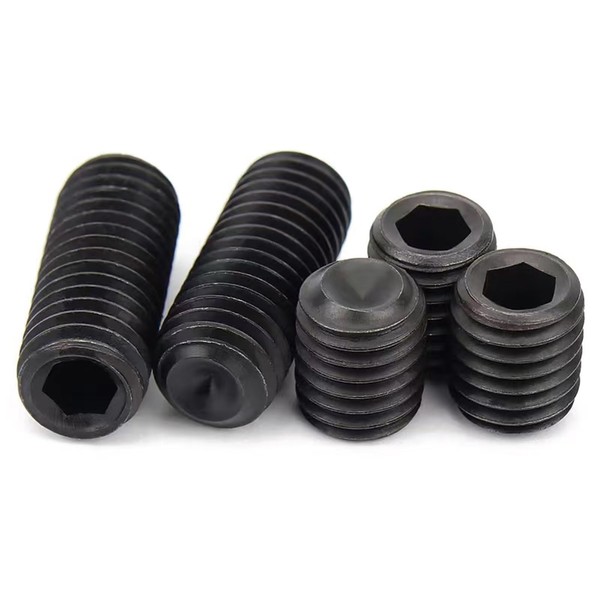 M8-1.25 x 10mm Black Hex Socket Set Grub Screws,Headless Cup
