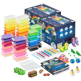 Air Dry Clay for Kids, 26 Colors Modelling Clay with 8 Tools, Project Booklet, 26 Poly Bags, Soft Ultra Light Magic Clay, Quick Drying Foam Clay for Children, Art & Craft Kits for Kids Boys Girls Toys