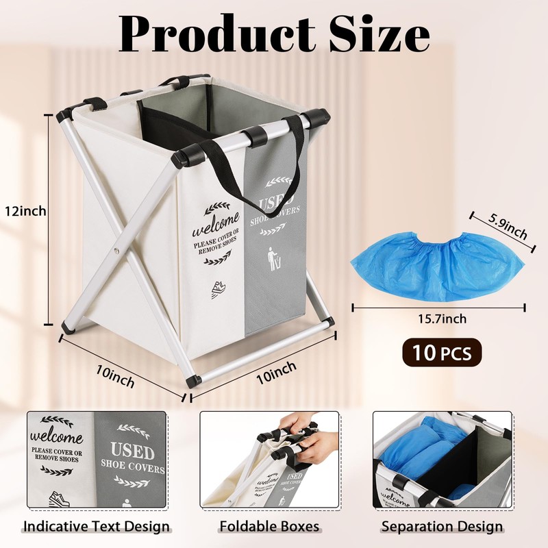Natheeph Foldable Shoe Covers Disposable Box, Disposable Shoe Cover Dispenser