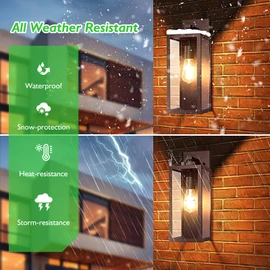 Large Size Outdoor Wall Light Fixture, Exterior Lighting Fixture Porch Sconce Wall Mounted, Waterproof Outdoor Wall Lantern Lamp, Outside Light for House Patio Front Door Entryway Garage, Brown