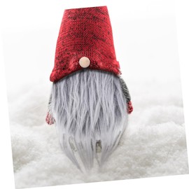 WOONEKY Gnome Beards DIY Kit 12 Pcs Fake Faux Fur Craft Beards Wood Beads for Gnome Doll Decorations