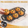COSORM 6 Cup Cast Iron Muffin Pan - Pre-Seasoned Nonstick