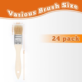 Chip Brush 36 Pack Disposable Paint Brushes 1" 2" 3" (12 Pieces per Size) Natural Bristle Paint Brushes for Glues, Varnish,Wood Stain,Furniture Paint Brush,Painting Walls